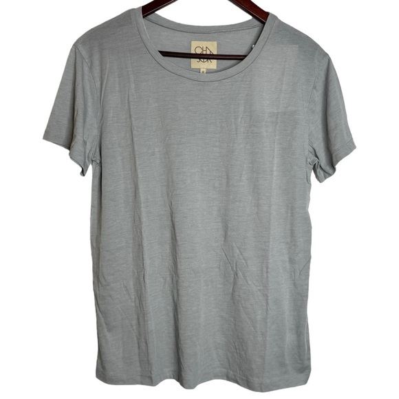 Chaser Heather Light Gray Short Sleeve Crew Neck T-shirt Sample Tag Medium M - Picture 1 of 15